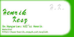 henrik kesz business card